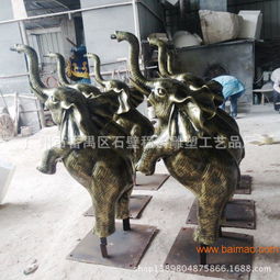 廣州程爵玻璃鋼雕塑 匠心打造靈動(dòng)大象噴泉雕塑小品